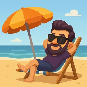 Phill relajándose en la playa